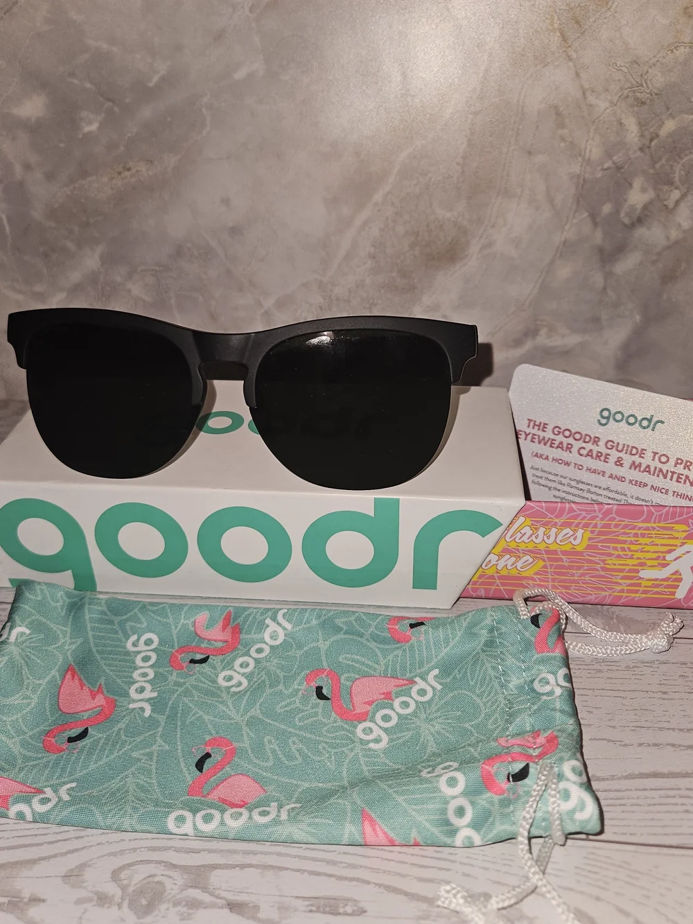 goodr Members Only Misfit Matte Black Half-rim Glasses Dark Green Lens